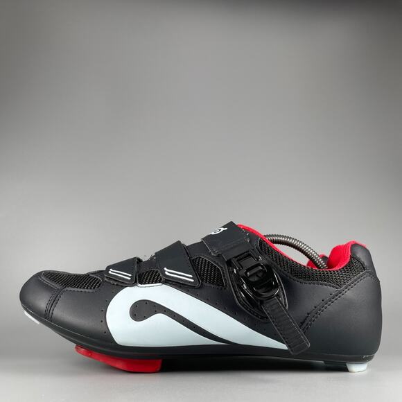Peloton Men\'s EU 46 US 12 Black White Red Synthetic 3-Bolt Cleat Cycling Sneaker main image 5